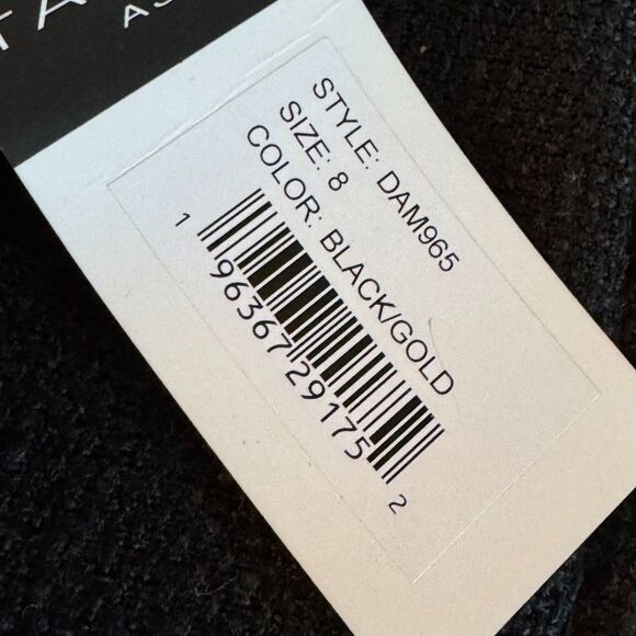 Tahari ASL Black Tweed Fit & Flare Dress Size 8 Gold Trim NWT Creer/Timeless - Picture 5 of 11